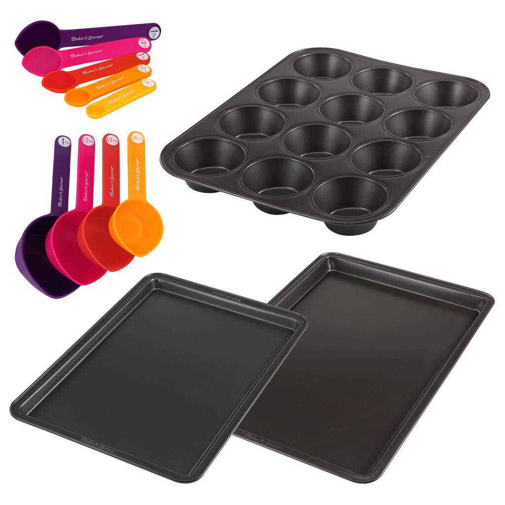 Baker's Secret Essentials Metal Bakeware and Gadget 12-piece Set - Purple