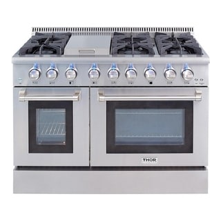 Ranges & Ovens - Shop The Best Deals For May 2017 - Thor Kitchen 48-inch Stainless Steel Professional Gas Range with 6 burners  and Griddle