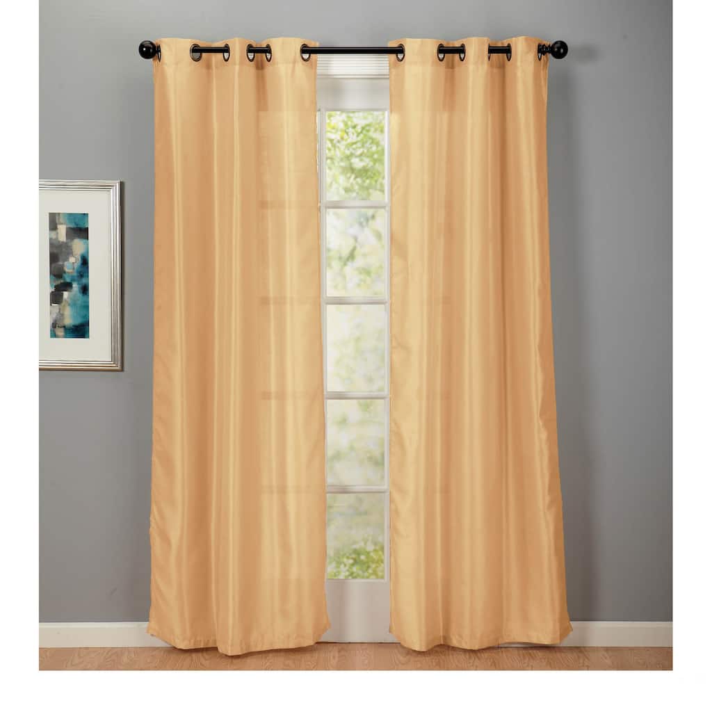 Home Fashion Designs Medici Collection Faux Silk Grommet Curtain Panels - 38 inches x 84 inches - 2-Panel Set - 38 x 84