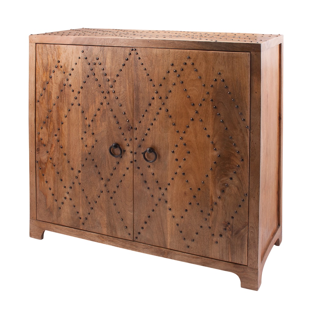 LS Dimond Home Plaid Nail Head Cabinet