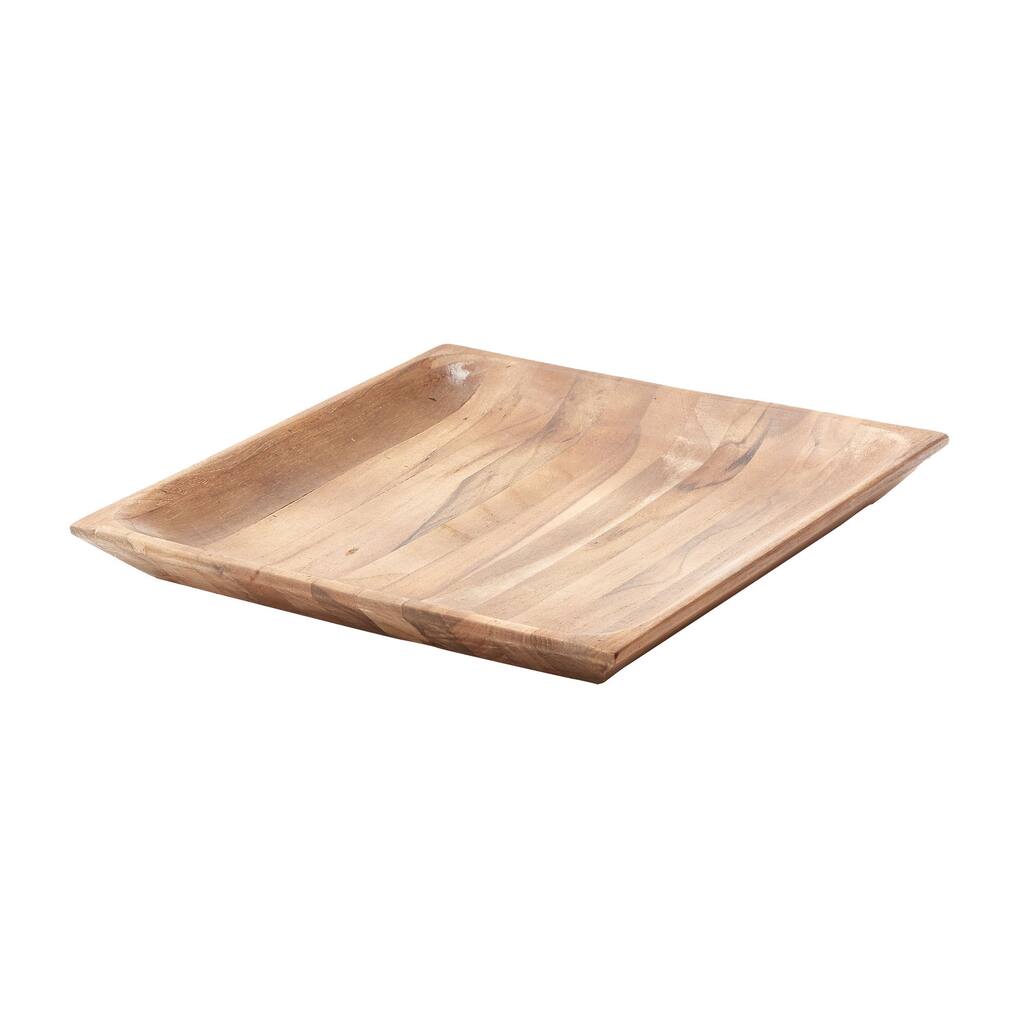Dimond Home Large Natural Shallow Teak Tray