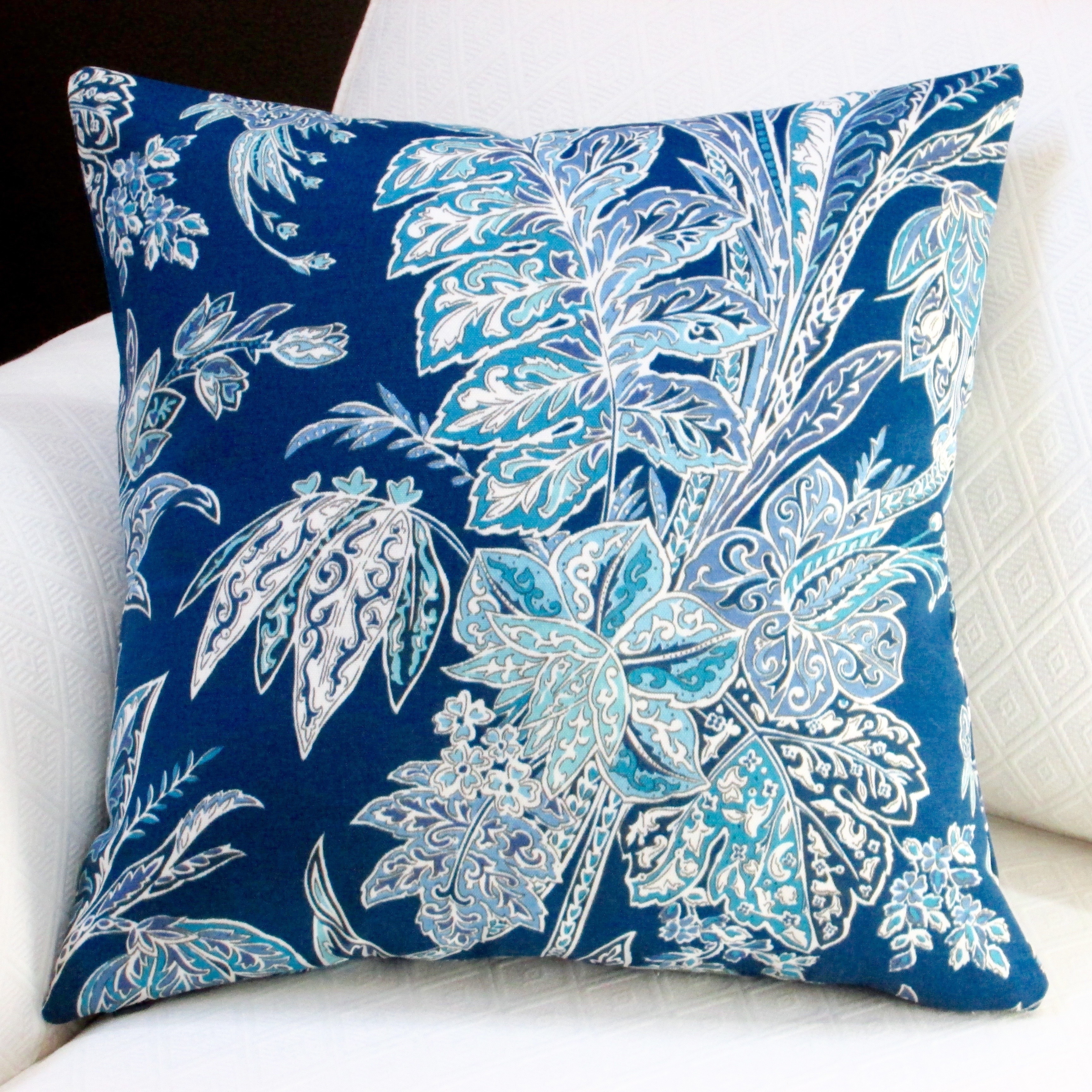 Shop Artisan Pillows Indoor Outdoor 18 Inch Beach Floral In Navy