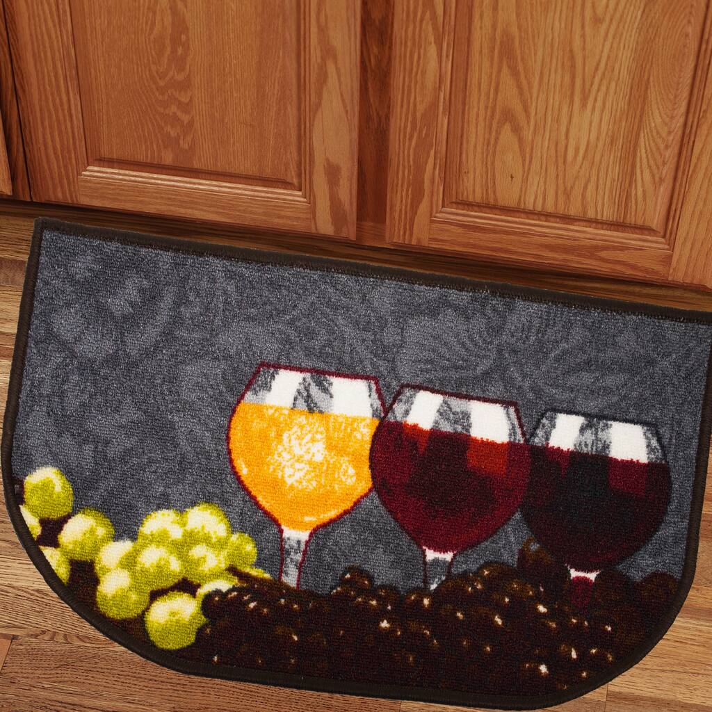 Classic Napa Valley Assorted Wine and Grapes 18x30 Kitchen Slice Rug