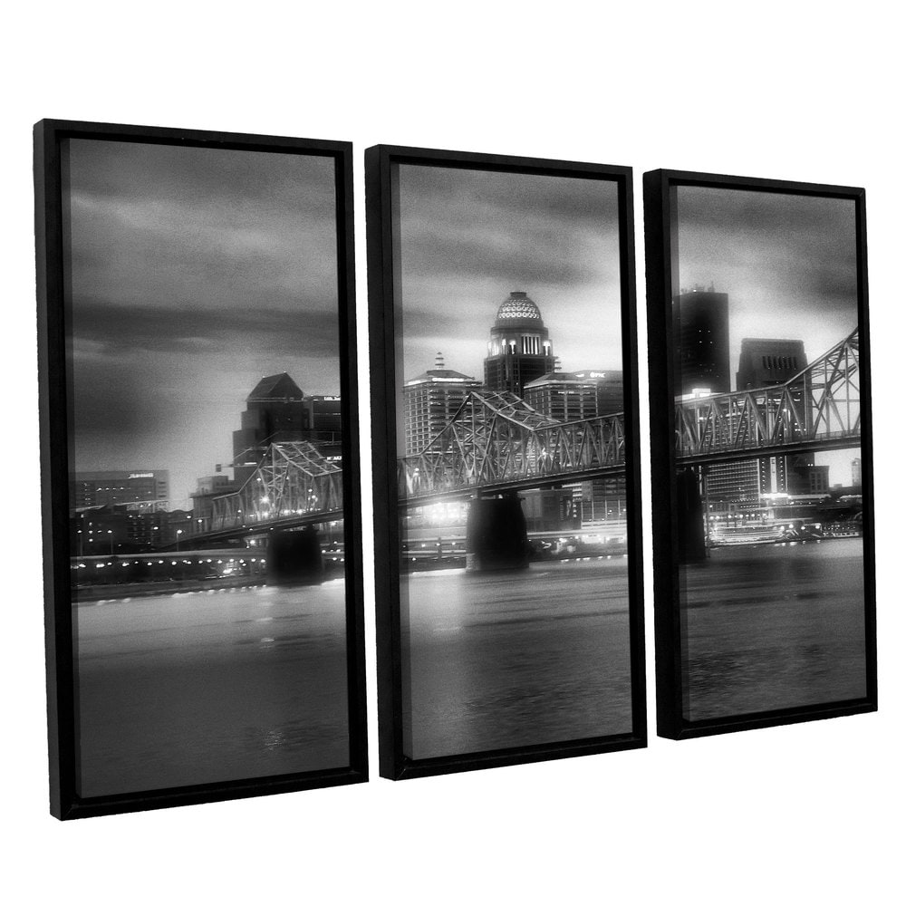 Art Wall Sunset Bay III by Steve Ainsworth 4 Piece Floater Framed Photographic Print on Canvas Set