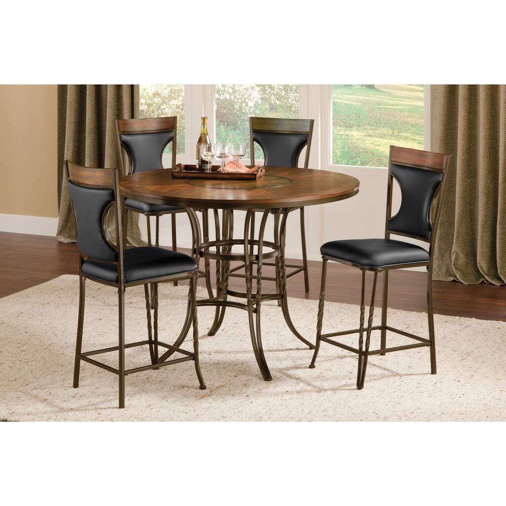 Westwind Wood/ Metal Lazy Susan Pub Table