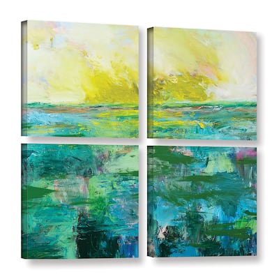 ArtWall Allan Friedlander 'Morning Dew' 4 Piece Gallery-wrapped Canvas Square Set