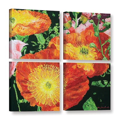 ArtWall Allan Friedlander 'Exuberance Is Beauty' 4 Piece Gallery-wrapped Canvas Square Set - Multi