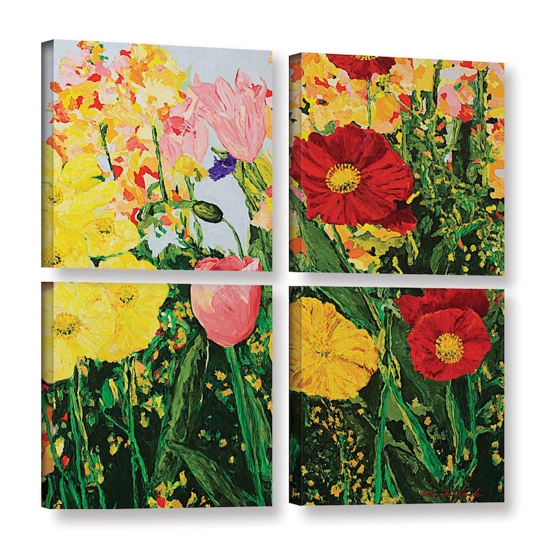 ArtWall Allan Friedlander 'Blue Skies And Sunshine' 4 Piece Gallery-wrapped Canvas Square Set