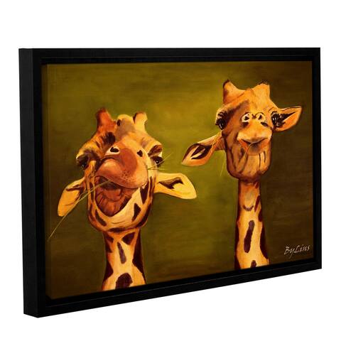 ArtWall Lindsey Janich 'Giraffe Buddies' Gallery-wrapped Floater-framed Canvas
