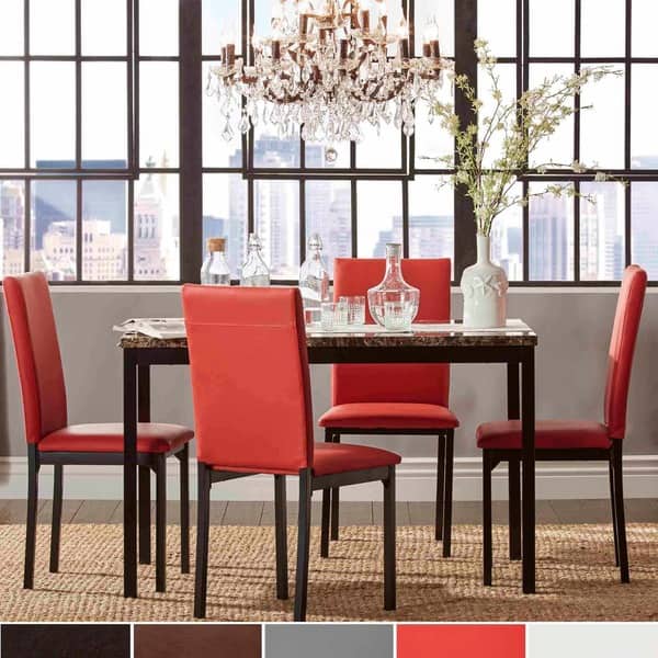 slide 1 of 16, Darcy Faux Marble Top Metal 5-Piece Dining Set by iNSPIRE Q Bold