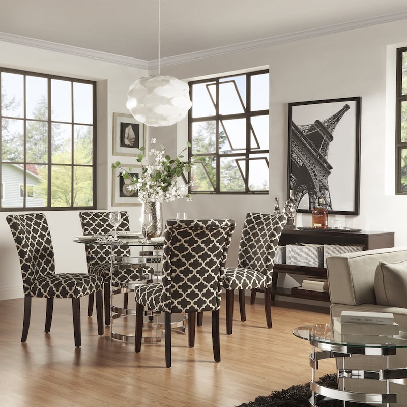 Nova Round Glass Top Vortex Iron Base Dining Table by iNSPIRE Q Bold