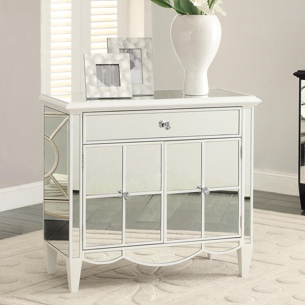 Shop Starlite White Frame Mirrored Sideboard Console Free