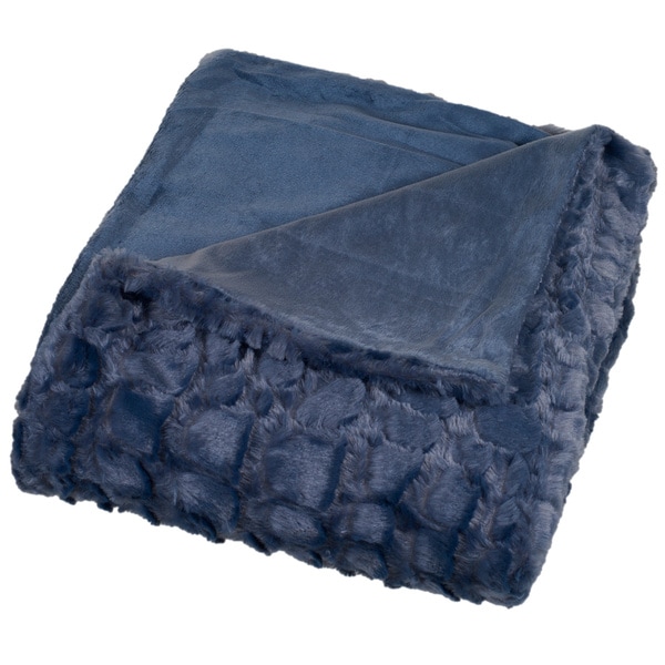 Windsor Home Plush Croc Embossed Faux Fur Mink Throw. Opens flyout.