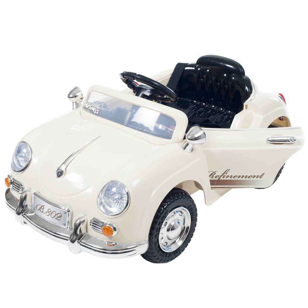 Ride On Toy Car, Battery Powered Classic Sports Car With Remote Control & Sound by Lil' Rider - Toys for Boys & Girls - White