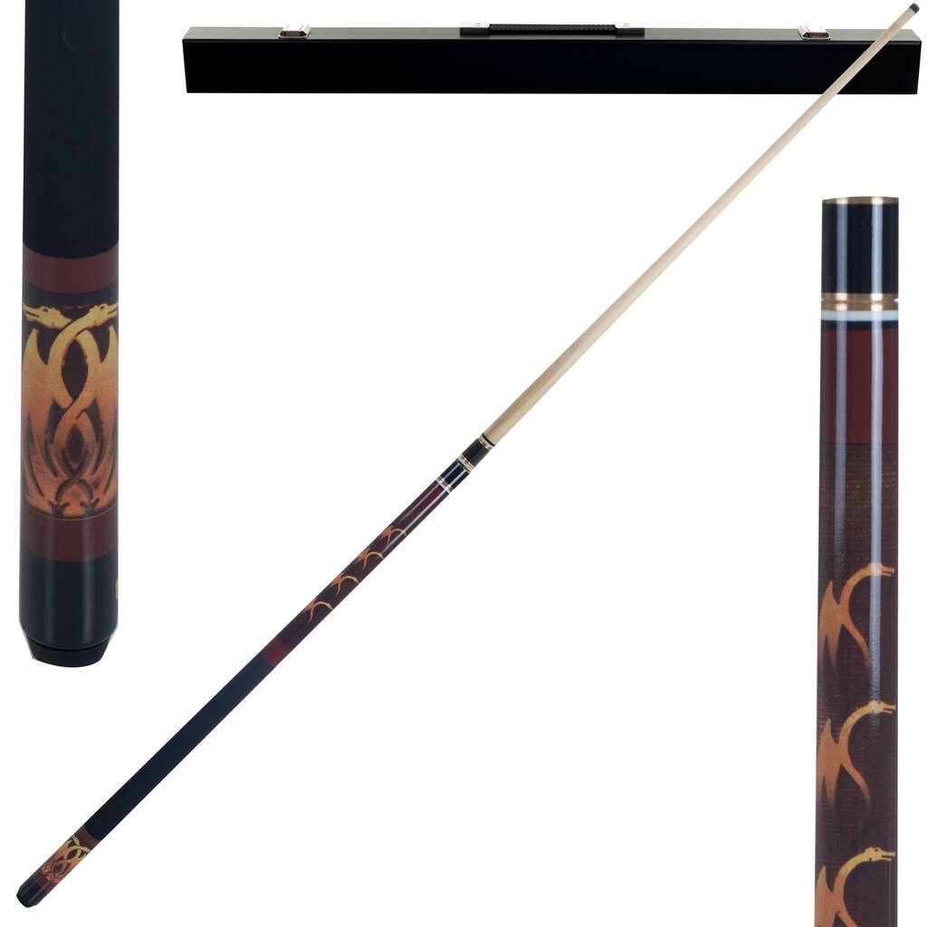 Fantasy Dragon 2 Piece Billiard Cue Stick with Case by Trademark Gameroom - Multi