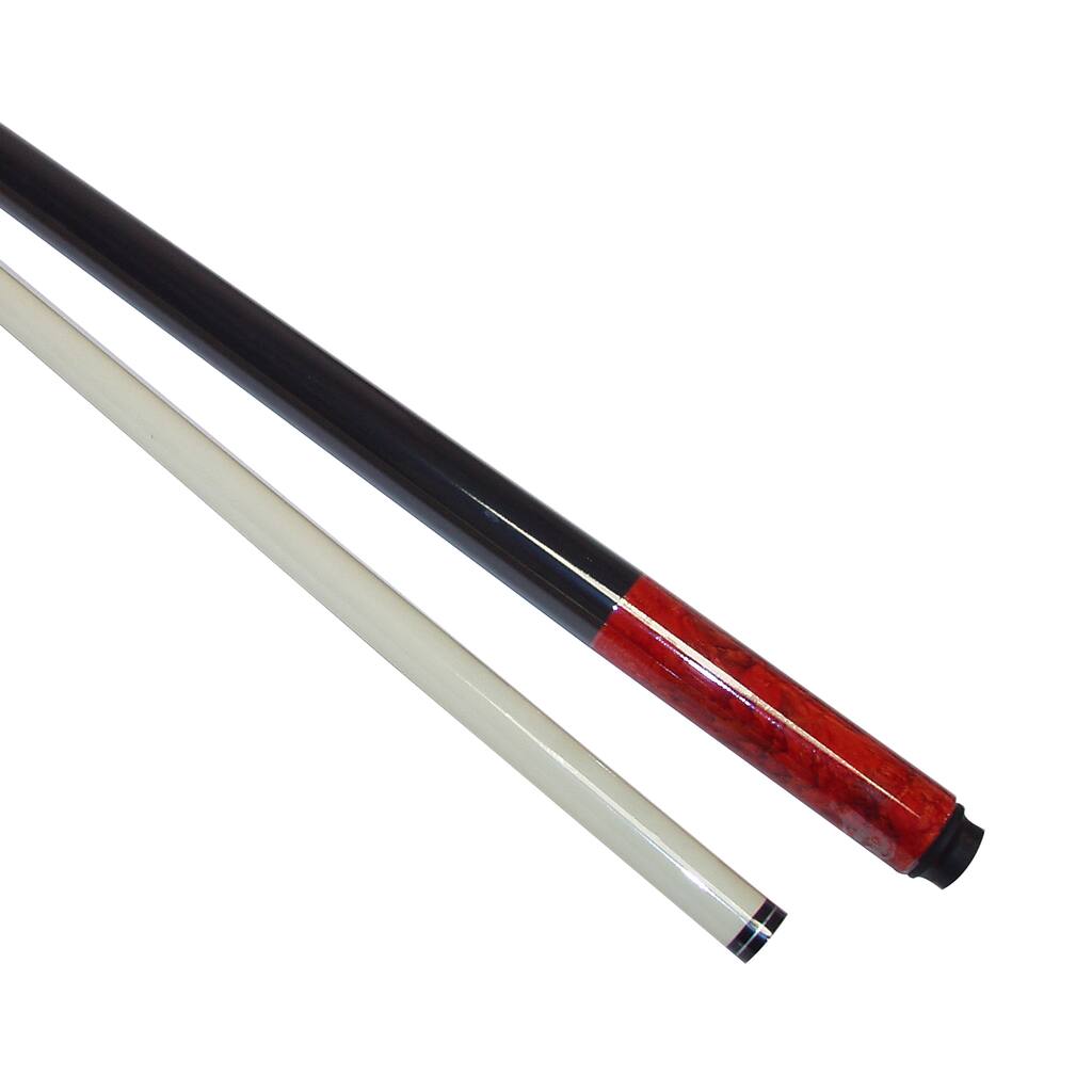 Graphite 2 Piece Billiard Cue Stick with Case, Marble - Red/black