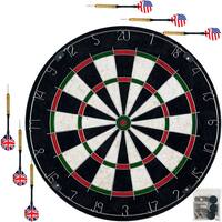Bristle Dart Board with Metal Wire Spider Regulation Size Tournament Set 6-17 Gram Steel Tip Darts Trademark Games
