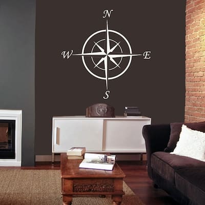 34-inch Vinyl Compass Wall Decal