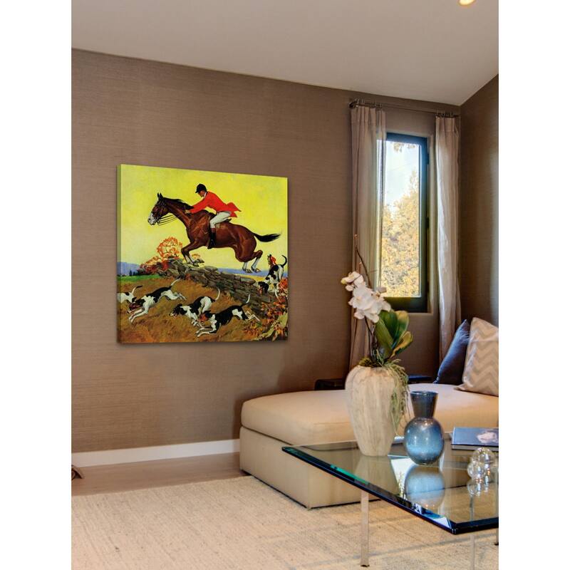 Marmont Hill - "Fox Hunter" by Robert Keareote Painting Print on Canvas - Multi-Color