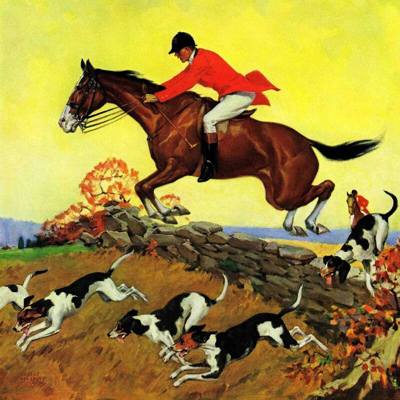 Marmont Hill - "Fox Hunter" by Robert Keareote Painting Print on Canvas - Multi-Color