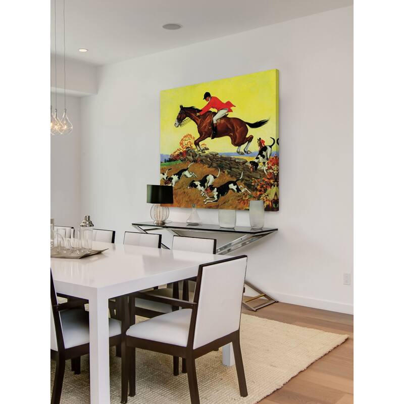 Marmont Hill - "Fox Hunter" by Robert Keareote Painting Print on Canvas - Multi-Color