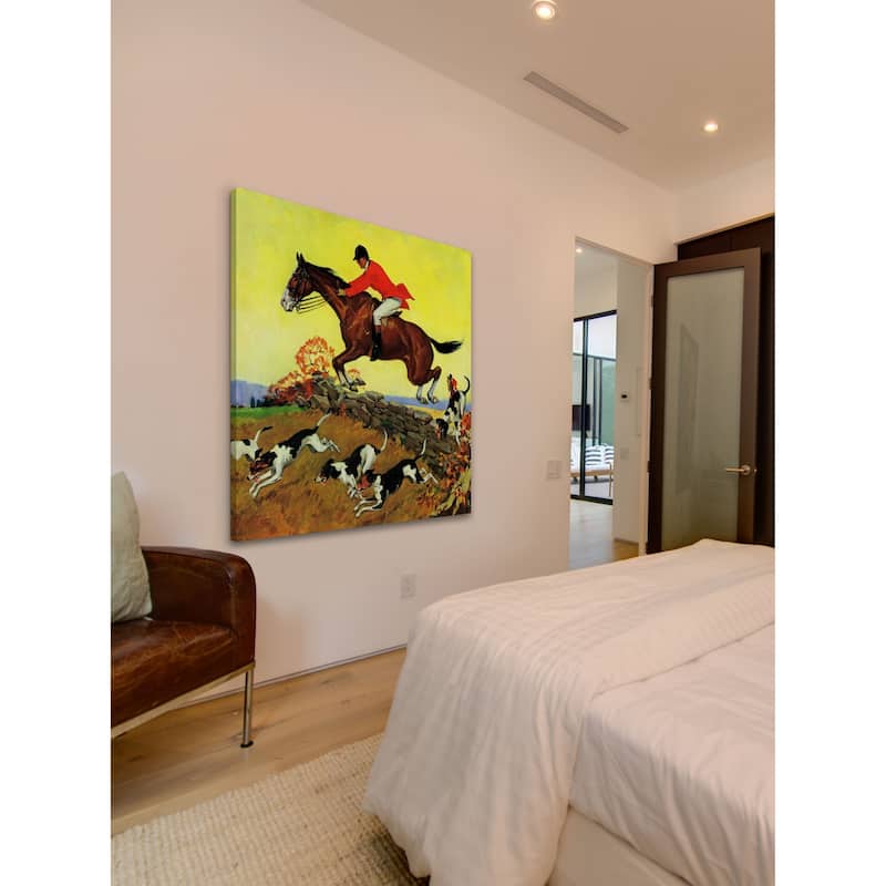 Marmont Hill - "Fox Hunter" by Robert Keareote Painting Print on Canvas - Multi-Color