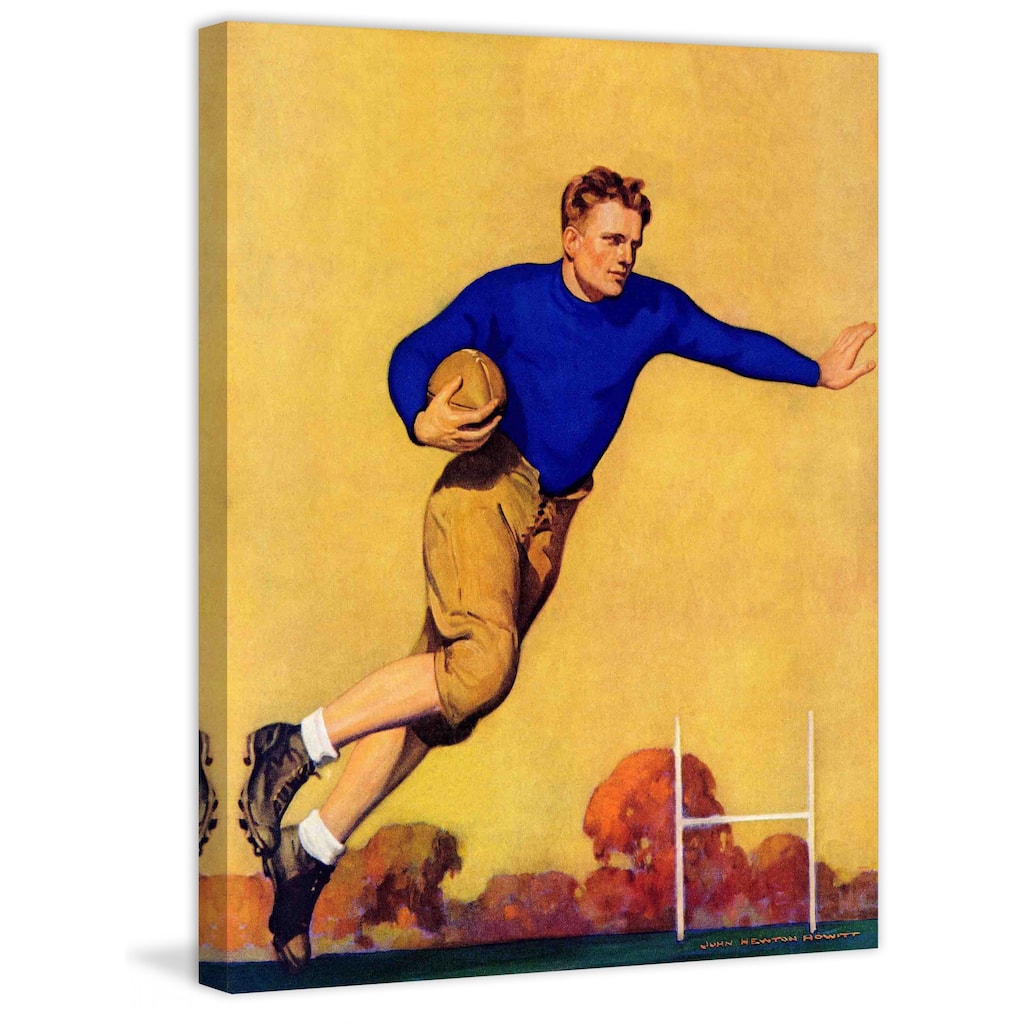 Marmont Hill - "Football Player" by John Newton Howitt Painting Print on Canvas - Multi-Color