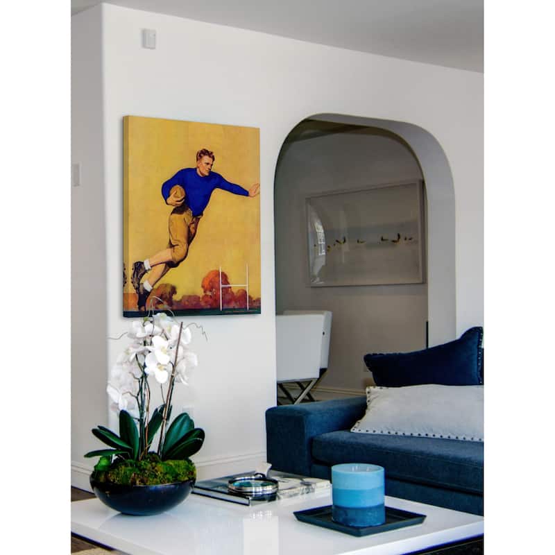 Marmont Hill - "Football Player" by John Newton Howitt Painting Print on Canvas - Multi-Color