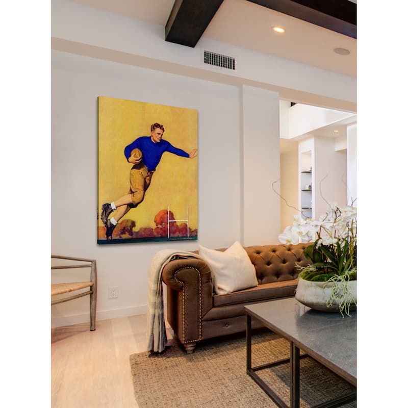 Marmont Hill - "Football Player" by John Newton Howitt Painting Print on Canvas - Multi-Color