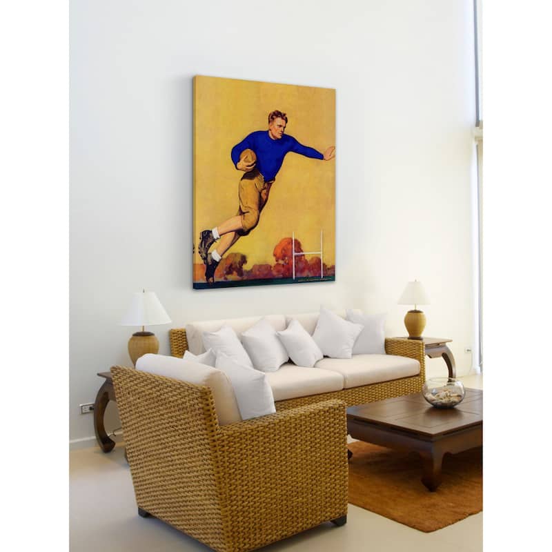 Marmont Hill - "Football Player" by John Newton Howitt Painting Print on Canvas - Multi-Color