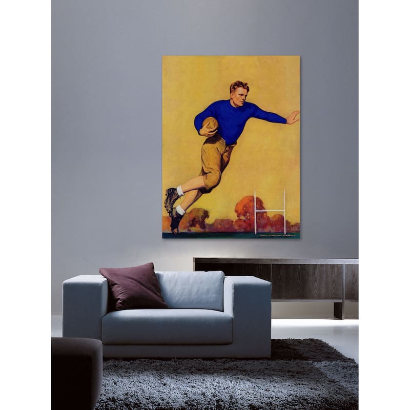 Marmont Hill - "Football Player" by John Newton Howitt Painting Print on Canvas - Multi-Color