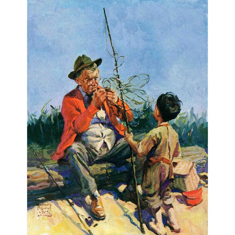 Marmont Hill - "Tangled Fishing Line" by WM. Meade Prince Painting Print on Canvas - Multi-Color