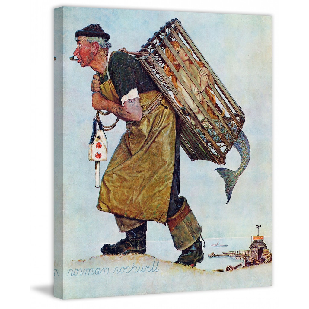 Marmont Hill - "Mermaid" by Norman Rockwell Painting Print on Canvas