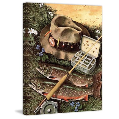 Marmont Hill - "Fishing Still Life" by John Atherton Painting Print on Canvas - Multi-Color