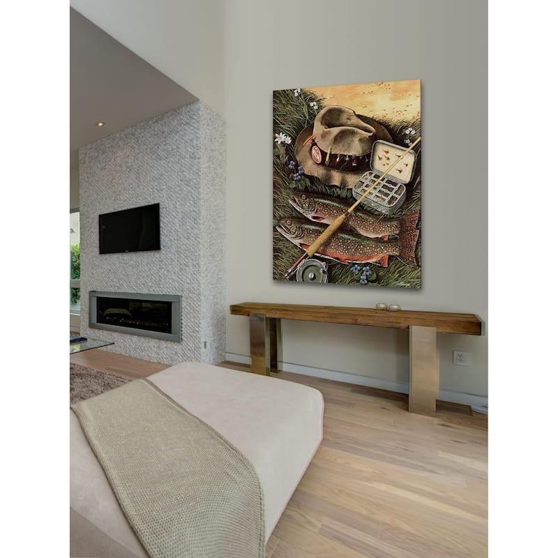 Marmont Hill - "Fishing Still Life" by John Atherton Painting Print on Canvas - Multi-Color