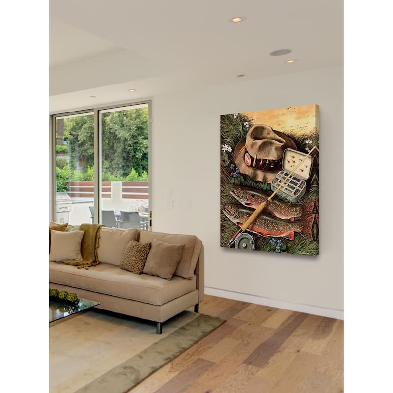 Marmont Hill - "Fishing Still Life" by John Atherton Painting Print on Canvas - Multi-Color