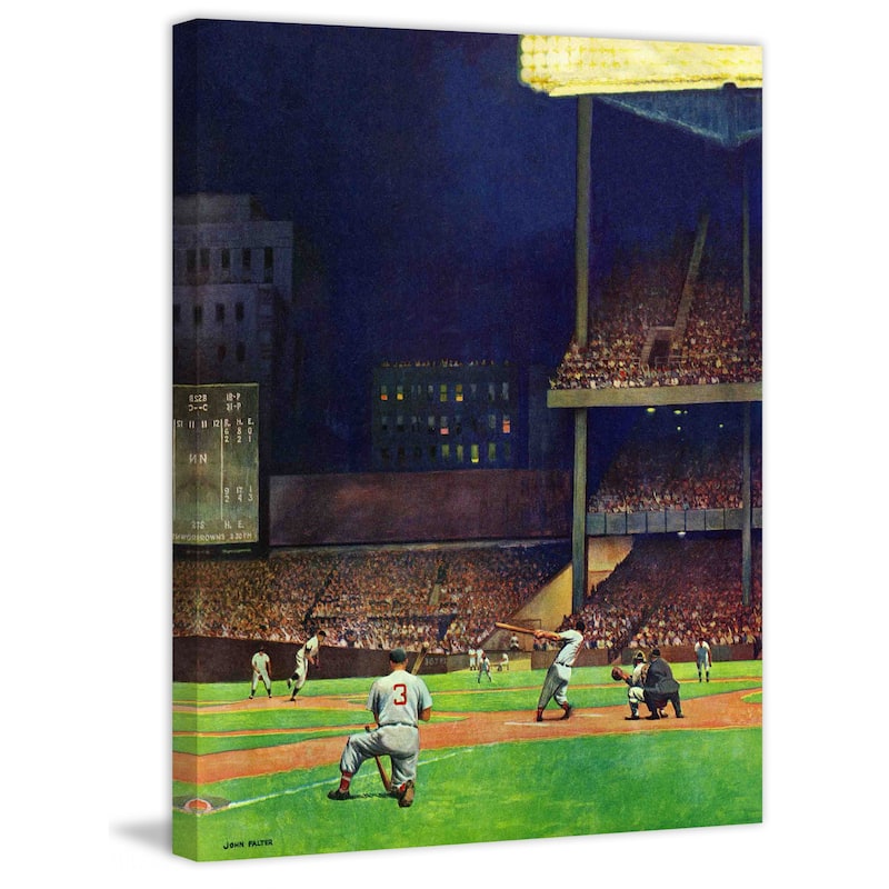 Marmont Hill - "Yankee Stadium" by John Falter Painting Print on Canvas - Multi-Color