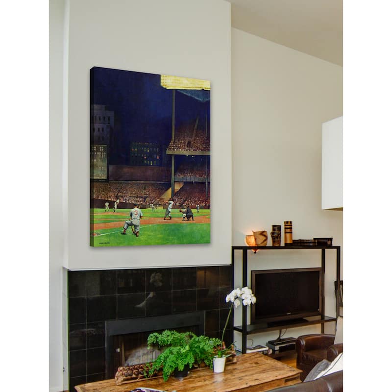Marmont Hill - "Yankee Stadium" by John Falter Painting Print on Canvas - Multi-Color