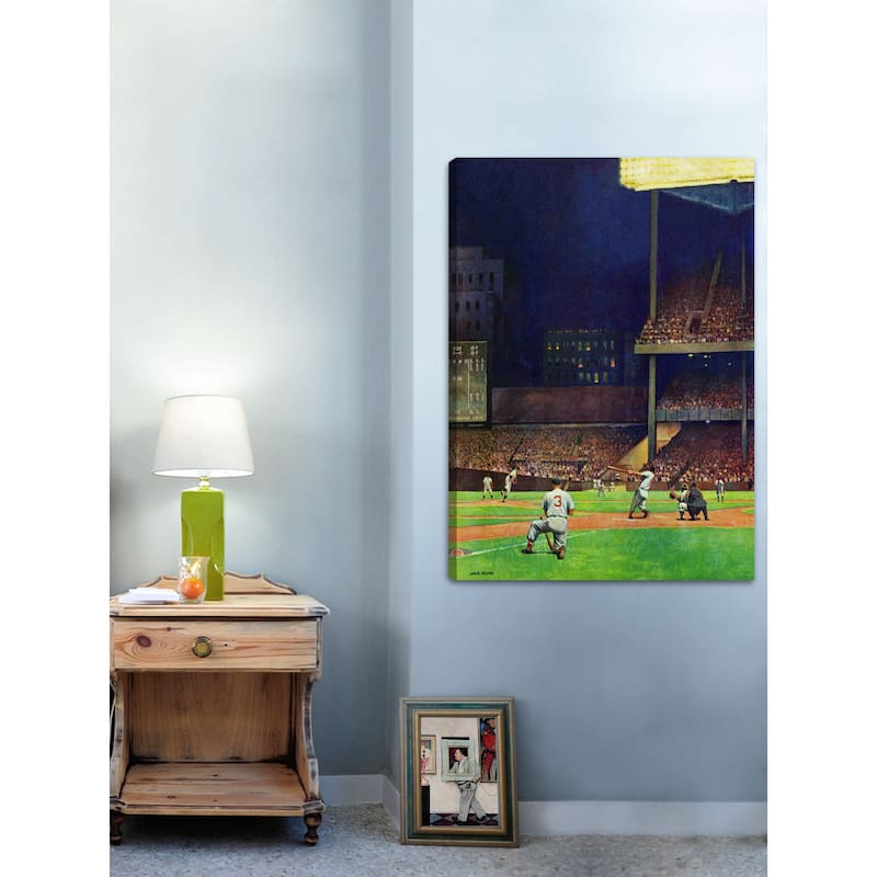 Marmont Hill - "Yankee Stadium" by John Falter Painting Print on Canvas - Multi-Color