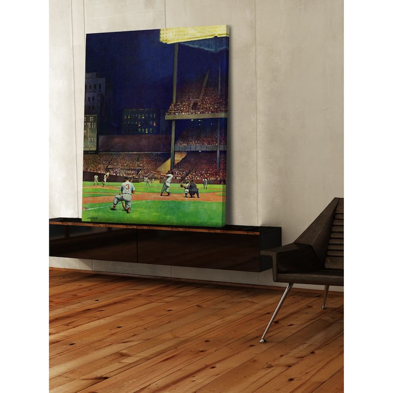 Marmont Hill - "Yankee Stadium" by John Falter Painting Print on Canvas - Multi-Color