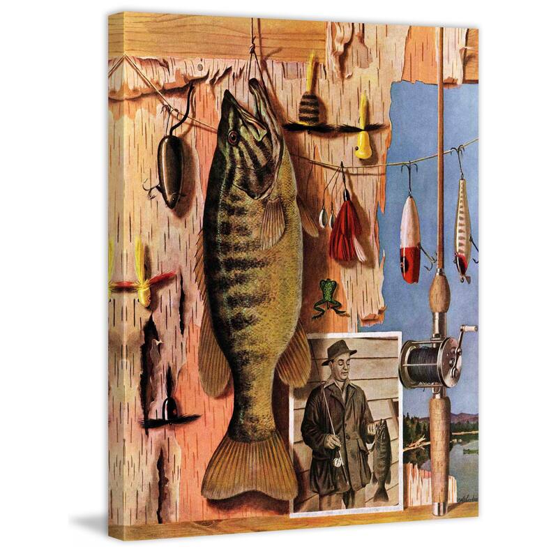 Marmont Hill - "Fishing Still Life" by John Atherton Painting Print on Canvas - Multi-Color