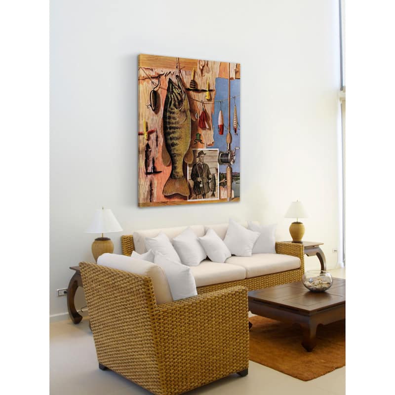 Marmont Hill - "Fishing Still Life" by John Atherton Painting Print on Canvas - Multi-Color