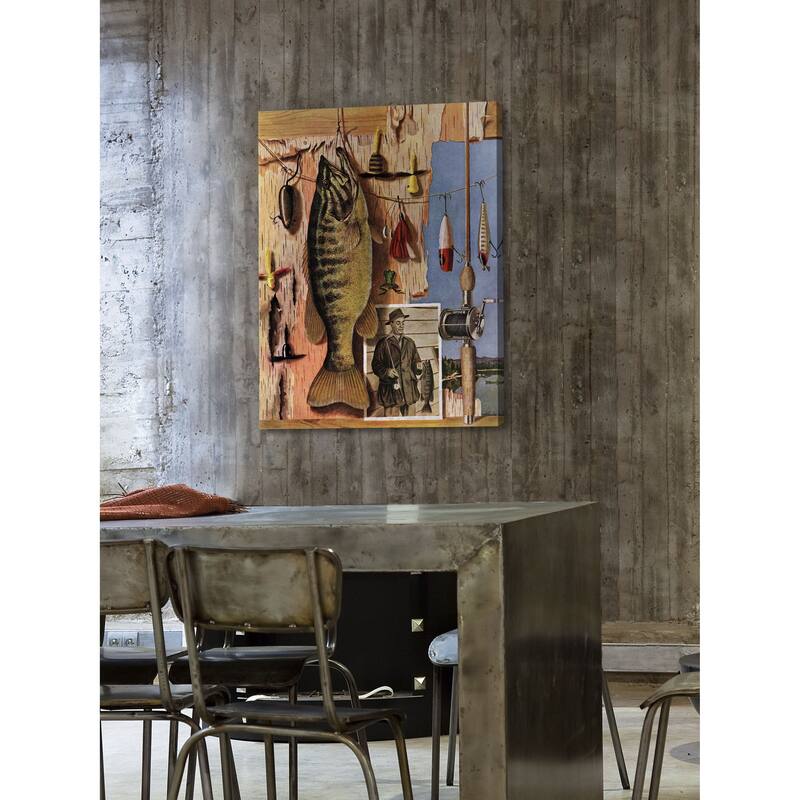 Marmont Hill - "Fishing Still Life" by John Atherton Painting Print on Canvas - Multi-Color