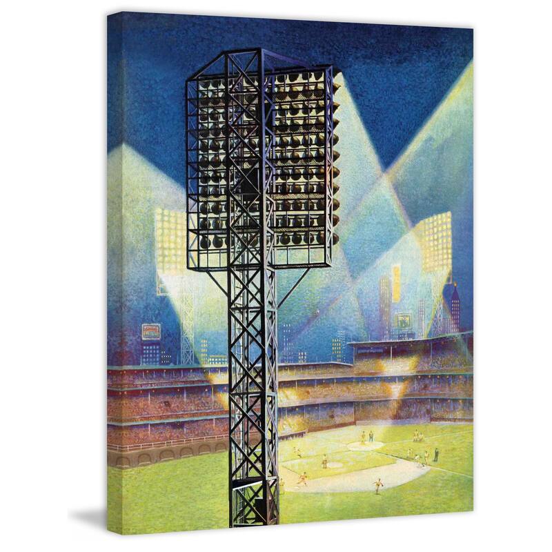 Marmont Hill - "Baseball Stadium at Night" by Roy Hilton Painting Print on Canvas