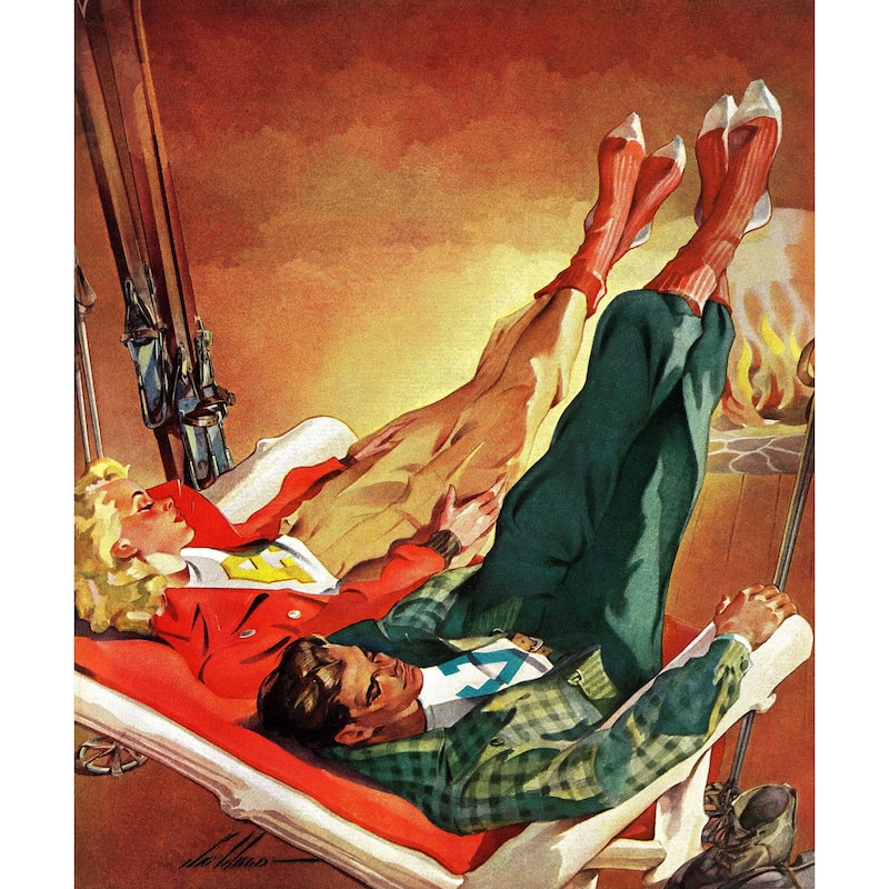 Marmont Hill - "Apres Ski" by Ski Weld Painting Print on Canvas - Multi-Color
