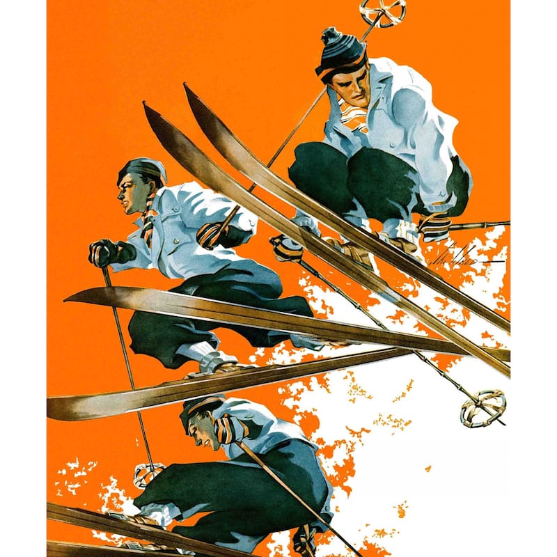 Marmont Hill - "Ski Jumpers" by Ski Weld Painting Print on Canvas