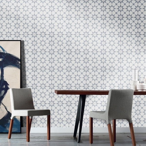 Medina in White and Grey Handmade 8x8-inch MoroccanTiles (Pack of 12)