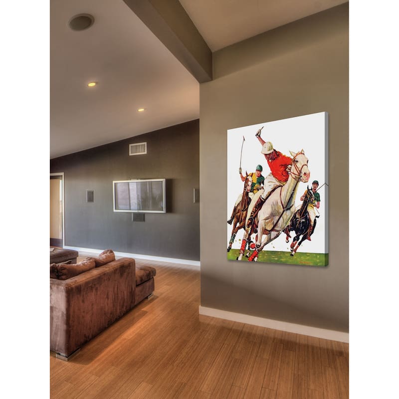 Marmont Hill - "Polo Match" by Maurice Bower Painting Print on Canvas - Multi-Color