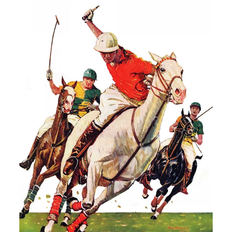 Marmont Hill - "Polo Match" by Maurice Bower Painting Print on Canvas - Multi-Color