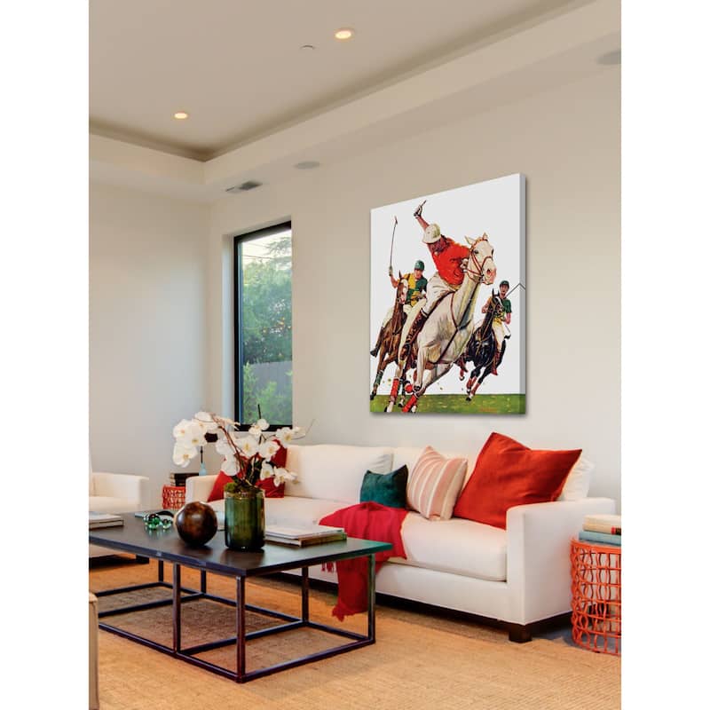 Marmont Hill - "Polo Match" by Maurice Bower Painting Print on Canvas - Multi-Color